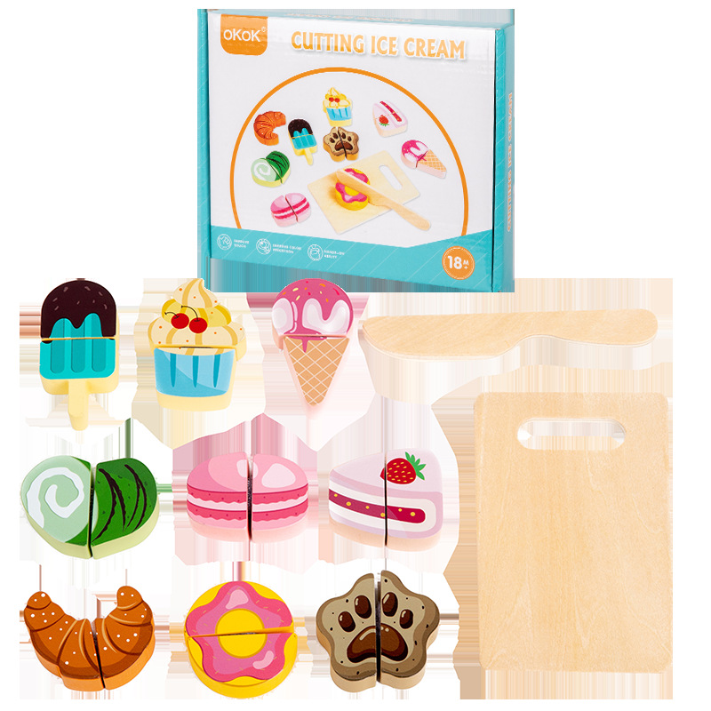 Chechele Fruit Juguetes para niños Cocina de madera Puzzle para bebés Educación temprana Juegos de casas Corte de verduras Simulación de madera
