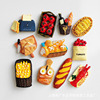 Three dimensional magnetic fridge magnet, realistic resin, bread, in 3d format