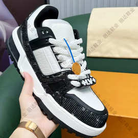 L驴家纯源高版本胖丁厚底运动休闲情侣款板鞋增高设计小白鞋