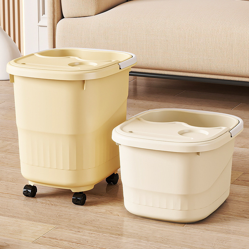Foot Bath Bucket for Home Use, Thickened and Heightened with Wheels, Portable Foot Bath Bucket That Covers the Calves, Insulated Massage Foot Bath Bucket, Foot Basin