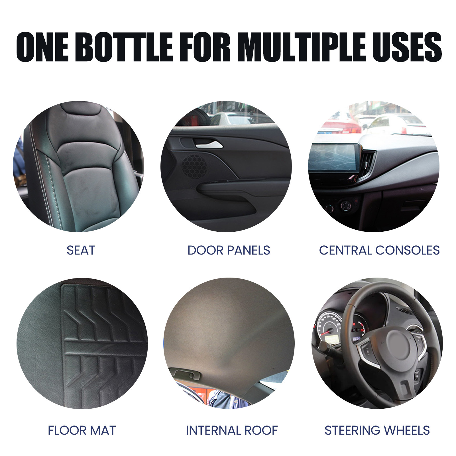 Homonth Car Interior Cleaner Dashboard Seat Leather Multi-Purpose Renovation Cleaning and Maintenance Agent