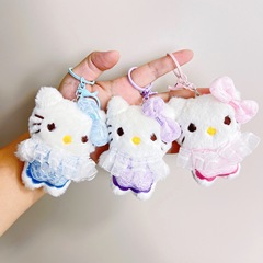 吱吱叫网红爆款HelloKitty包包钥匙扣少女情侣猫咪挂饰KT猫小挂件