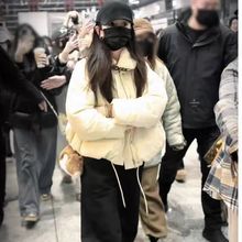 杨幂刘亦菲同款加棉羊羔毛翻领加厚面包服棉衣外套女冬季棉服网图