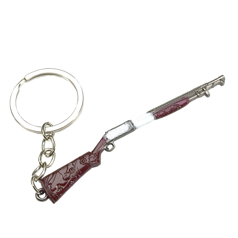 生化危机8迷你9CM M1987泵动式散弹枪小枪金属模型钥匙扣挂件|undefined