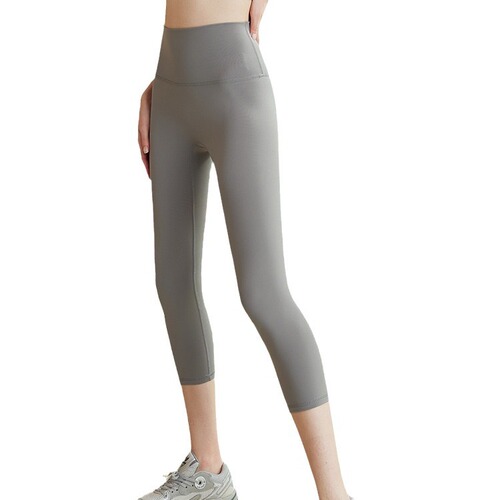 No embarrassment line yoga cropped pants for women 2024 summer high-waisted slim-fitting butt-lifting peach-butt running sports fitness pants