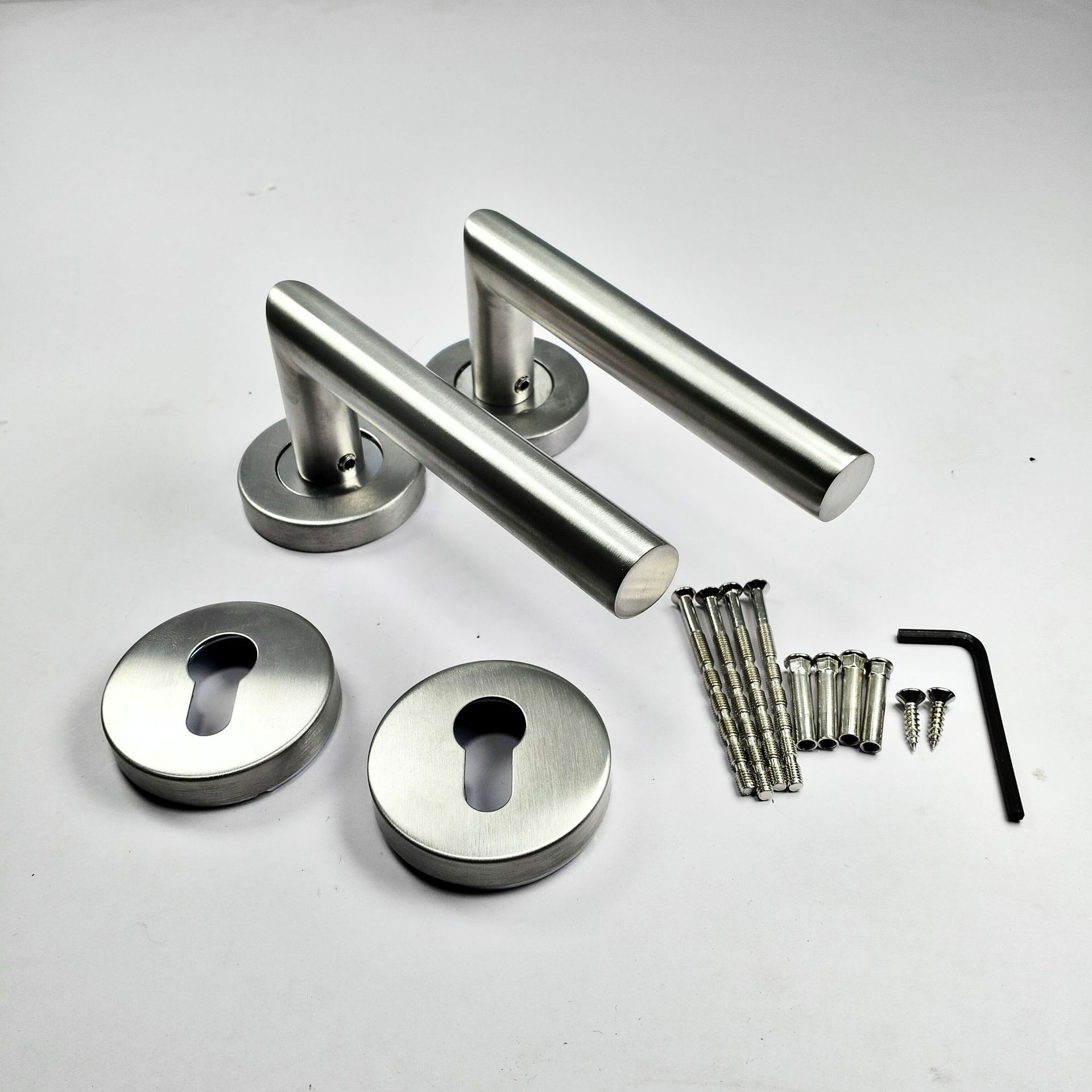 Cerradura dividida de una sola lengua de acero inoxidable, puerta cortafuego de doble curva, cerradura de manija, dormitorio, baño, manija de puerta de madera, fábrica al por mayor
