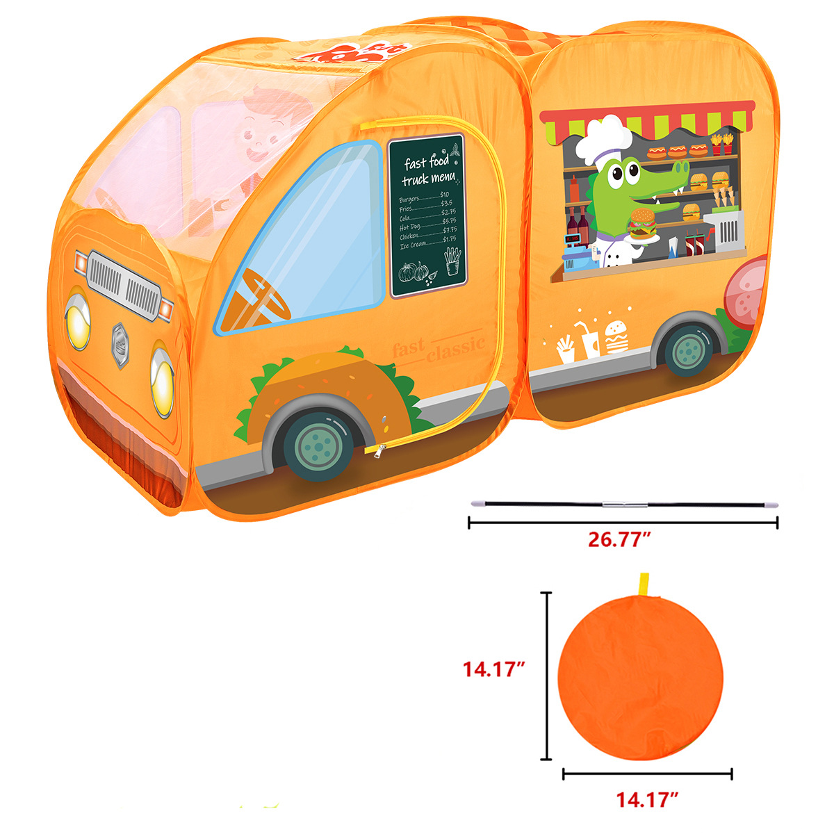 [영문박스 포장] 더블섹션 햄버거 텐트카 [더블캐리지 도어지퍼형]