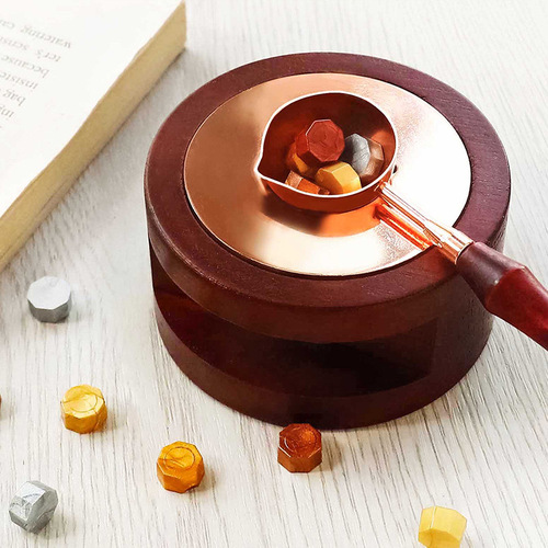 Fire paint spoon, solid wood alloy spoon, fire paint heating tool, matching furnace, retro literary seal spoon