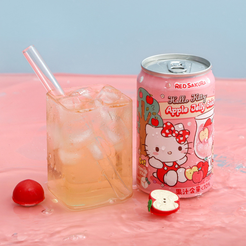 台湾紅桜 サンリオ kt 猫 ハローキティ ハローキティ アップル グレープ アロエベラ ポッピング ビーズ ジュース ドリンク|undefined