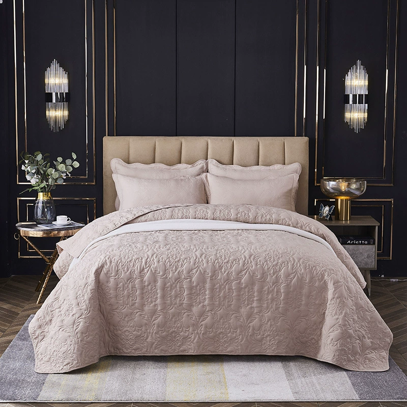 Quilted Sheet Set, 3-Piece Washable Bedding, Multiple Sizes 220×240 / 240×250 cm, Various Colors