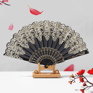 Chinese xiangyun pattern ancient style folding fan plastic dance Chinese style folding fan factory direct sales