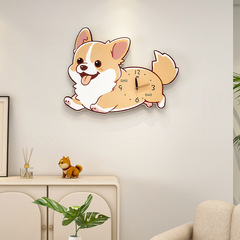 アニメ犬時計掛け時計客間現代ファッション家庭用レストラン玄関装飾壁掛け静音時計