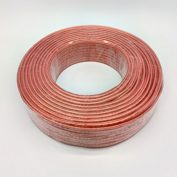 Factory Direct Sales 300-Core Oxygen-Free Copper High-Fidelity Audio Cable Transparent Red Edge Audio Cable Speaker Cable Engineering Cable