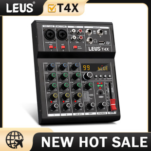 Leust4X Cross-Border Four-Way Small Mixer Mobile Phone Computer Audiomixer99Dsp Effector Two-Channel