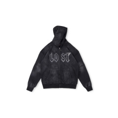 人気のLost Intricacy GREY FADED JOGGING ダイヤモンドロゴスネークプリントウォッシュスウェットシャツ
