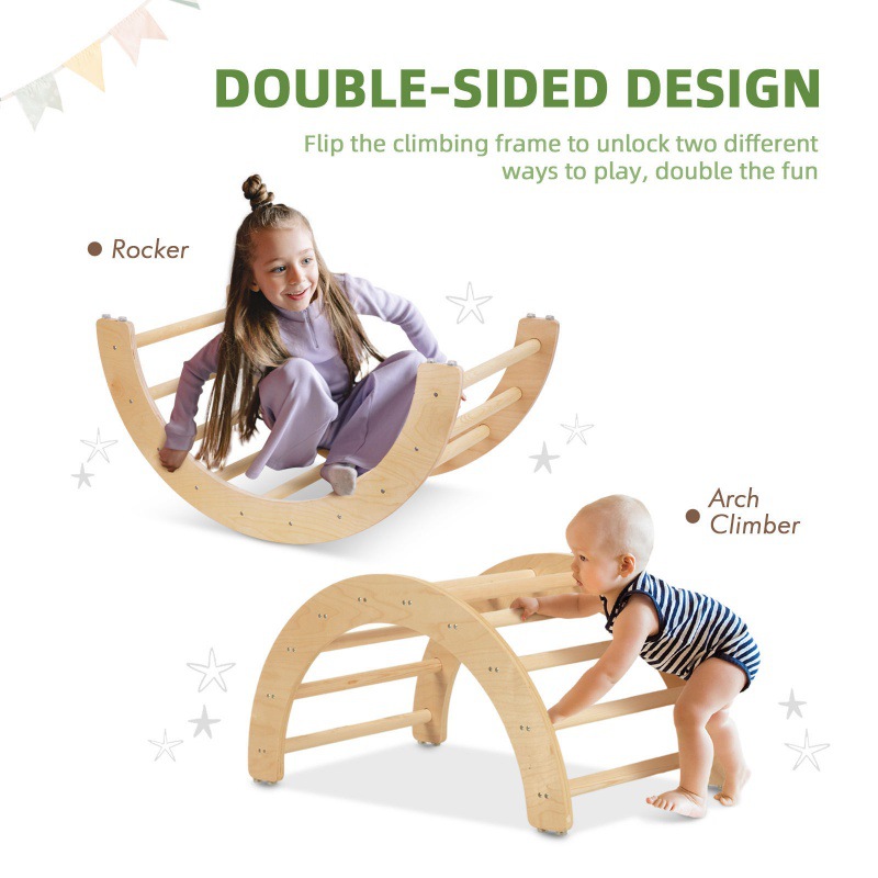 Wooden climbing frame for early age