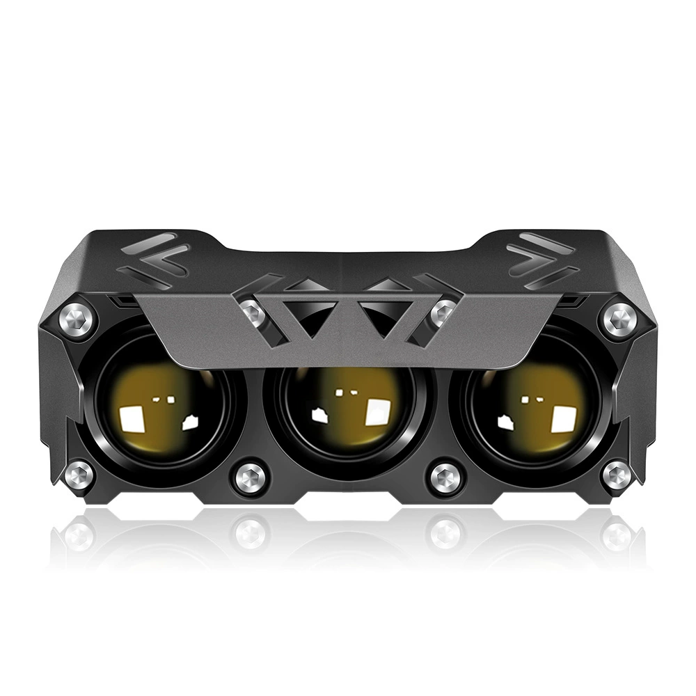 Трансграничные горячие продажи мотоциклов фары модифицированные желтые и белые двухцветные линзовые прожекторы