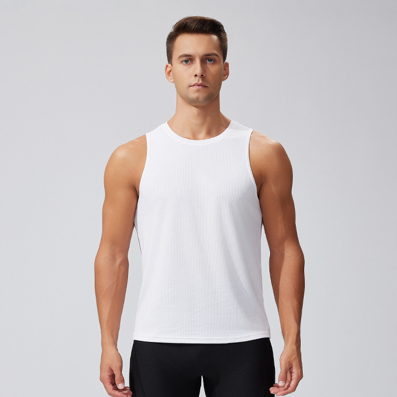 Chaleco de verano para hombre, deportes de fitness, camisa de fondo de secado rápido, carrera al aire libre, entrenamiento de baloncesto, ropa de secado rápido transpirable sin mangas