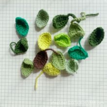 毛线钩织叶子手工编织发夹3cmDIY配件钩花服装辅料配半成品