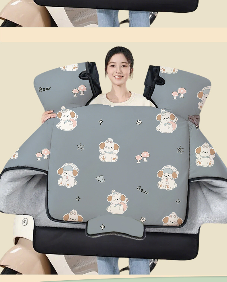 Electric Vehicle Windproof Cover, Winter Version with Fleece Lining and Thickened, Waterproof for Electric Motorcycles, Windproof Cover for Winter, Suitable for All Seasons