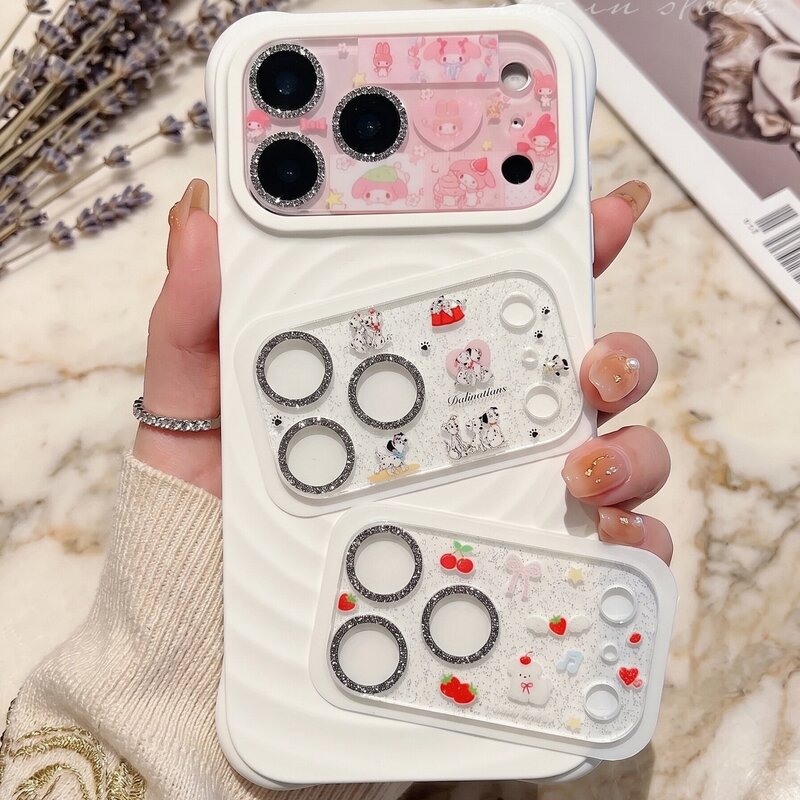 Cartoon lens protector for Apple 17P/17PM/18P/18PM, high-end and cute ins-style camera lens protector