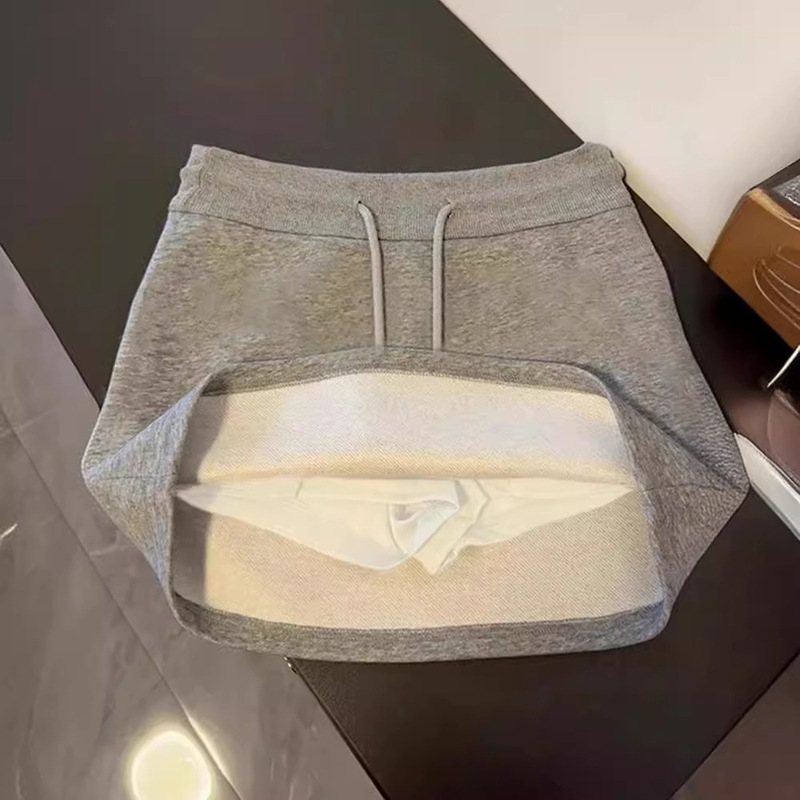 Gray Skirt Women's 2025 New Summer Sports Skirt Skirt Casual suit A- line Skirt Wei Skirt