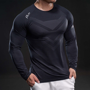 New Spring Long-sleeved T-shirt Men's Trendy Brand Casual Sports Base Shirt Men's Youth Quick-drying Breathable Men's T-shirt