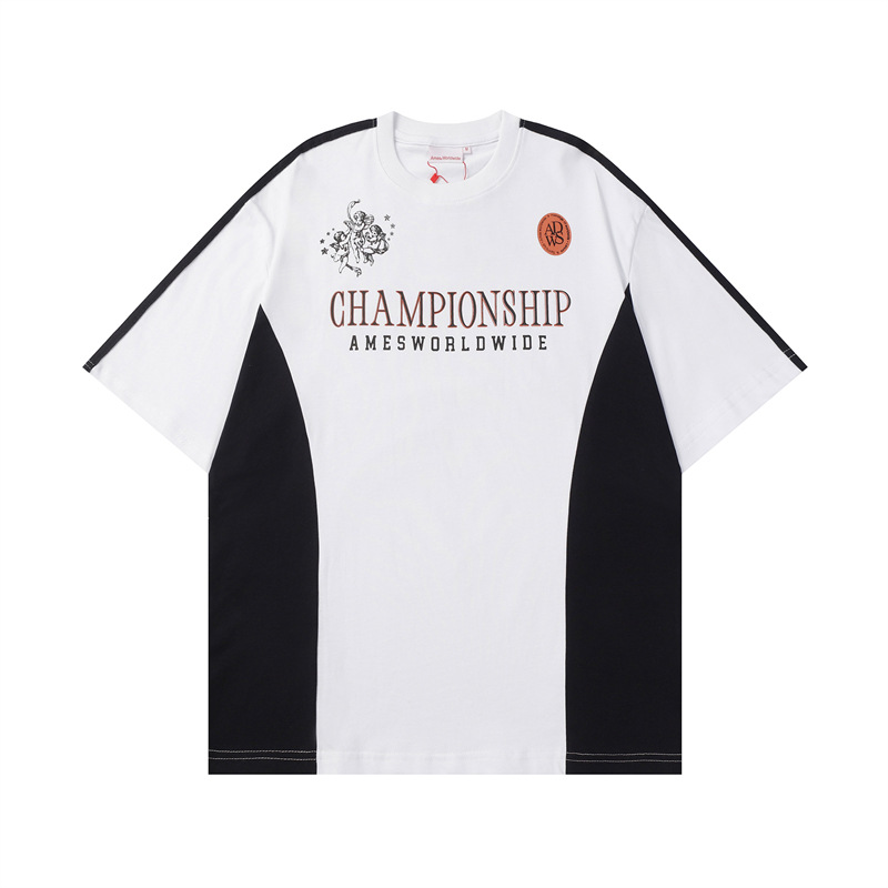 Maglietta casual in stile jersey a maniche corte Ames Xu Minghao, stile americano, per coppie_voghion.com