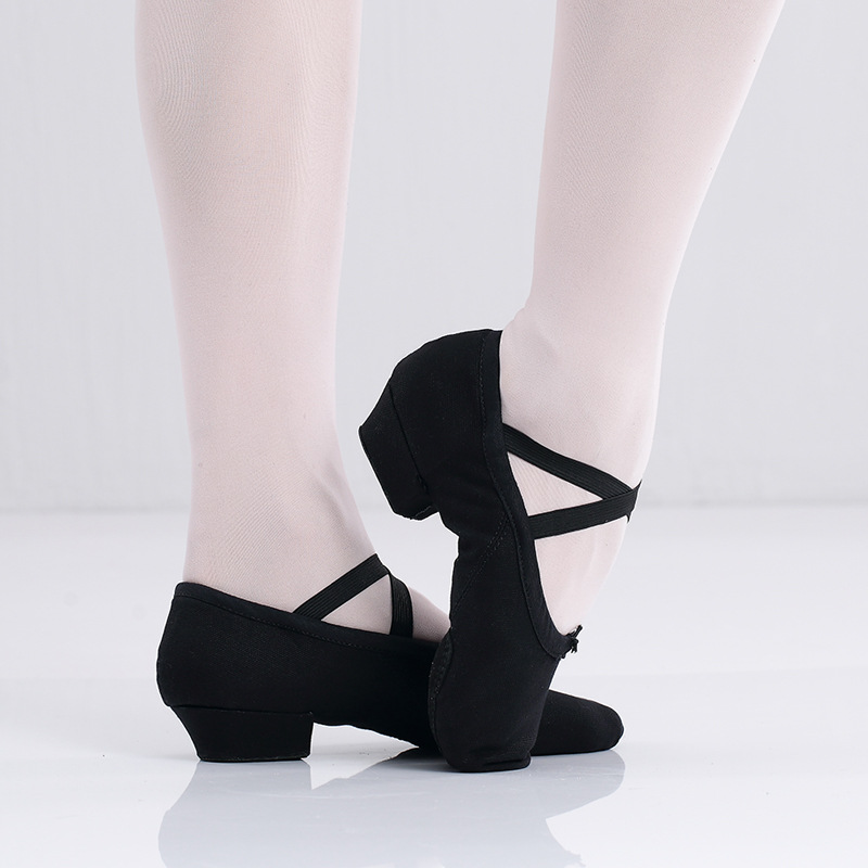 Zapatos de baile de fondo suave para niños zapatos de entrenamiento básico para niñas zapatos de práctica de ballet para adultos zapatos de gimnasia de algodón zapatos de baile para maestros de tacón bajo