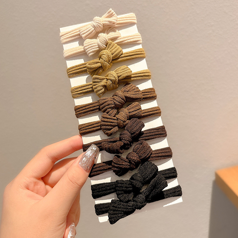 美拉德风耐用高弹力橡皮筋扎头绳女生高级感发绳高马尾丸子头发圈|undefined
