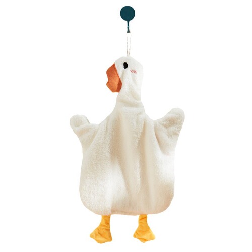 Wall-mounted hand towel household cute goose hand towel kitchen bathroom water-absorbent non-falling hair children's hand towel