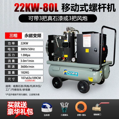 Hava kompressorları – Screw Air Compressor 220V Industrial - dual-tank-frequency-conversion-22kw-80l-gas-tank10-pressure-380v