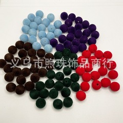 10mm植毛ビーズ直孔散珠有孔ビーズパイルアクセサリー携帯電話チェーン服装補助材料部品