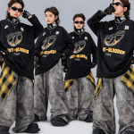 少儿街舞服装嘻哈男童黑燃潮服套装男孩酷帅走秀架子鼓儿童演出服