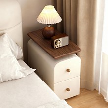 实木床头柜中古风超窄2025爆款小型家用卧室简约现代免安装收纳柜