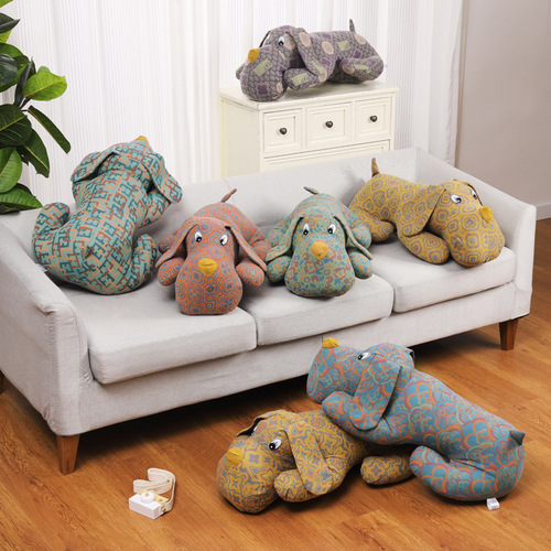 Double layer yarn puppy pillow plush toy dog ​​doll sleeping pillow doll birthday gift gift wholesale removable and washable