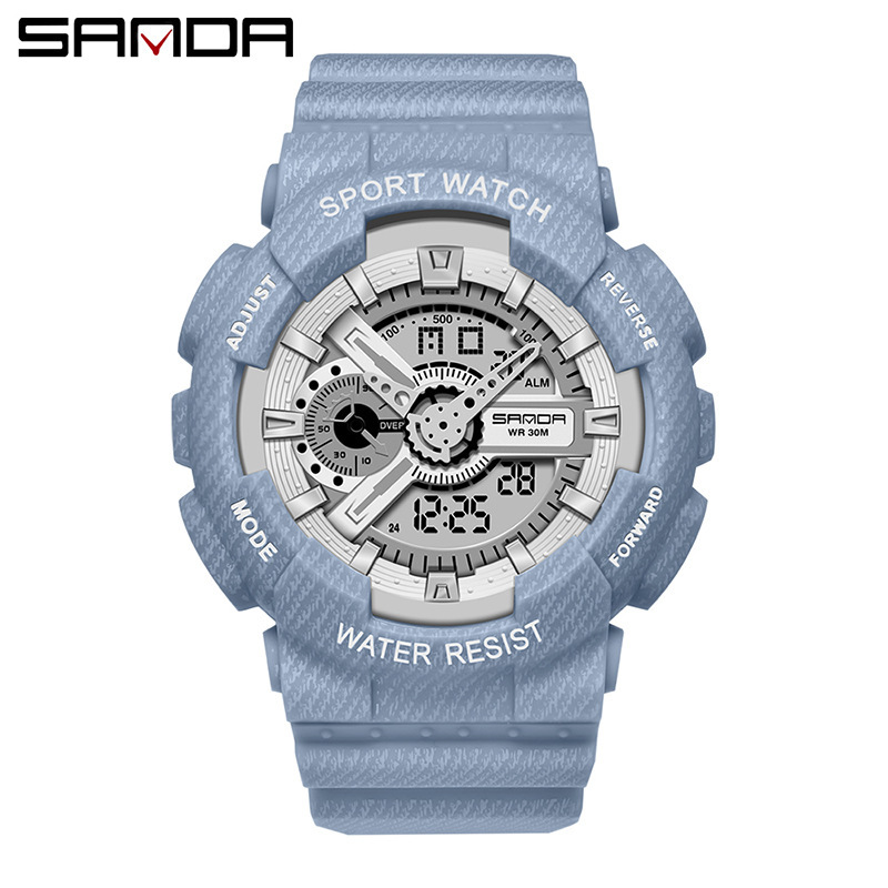 Reloj electrónico multifuncional de alto valor facial de transmisión en vivo de explosión de moda para hombres y mujeres impermeable movimiento de reloj de chicas