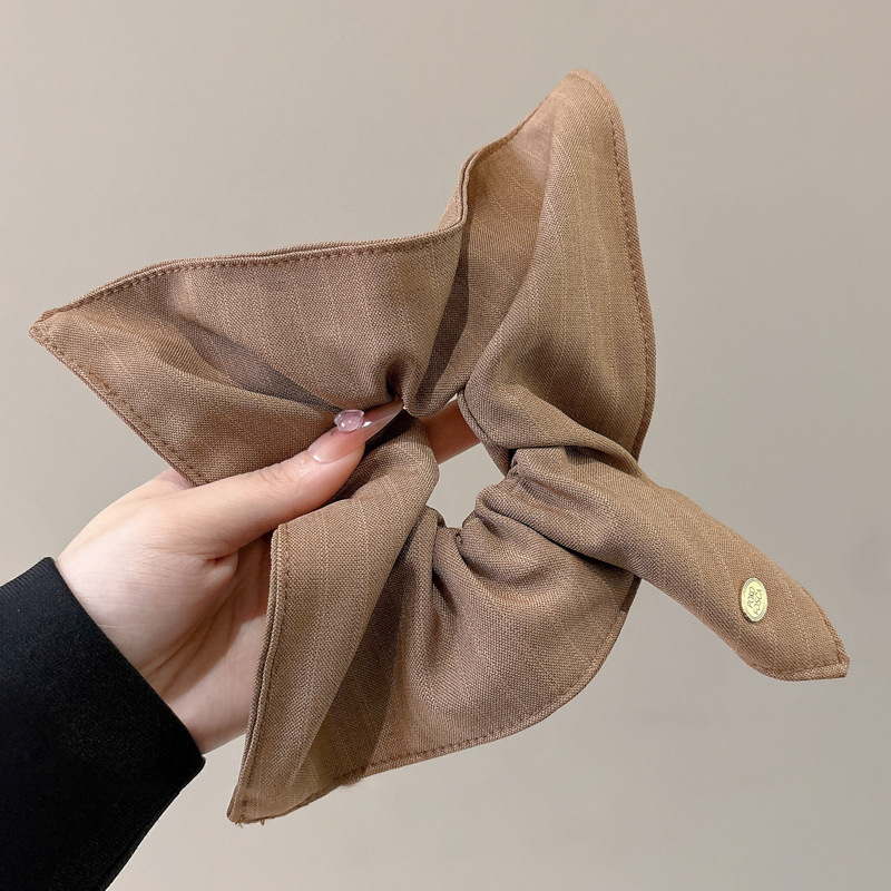 Pastoral viento intestino anillo de cabello mujer 2025 nuevo estilo de alta sensación bola de cabello cuerda de cabeza flor dulce princesa adornos de cabello cuerda