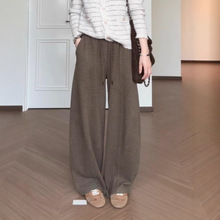 2025年焦糖星芒弧线结构时尚百搭老钱风显瘦垂感宽松休闲拖地裤子