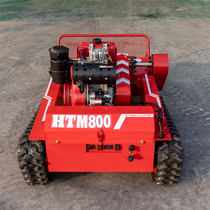 生产厂家全地形履带式遥控割草机HTM800全自动家用农用果园除草器