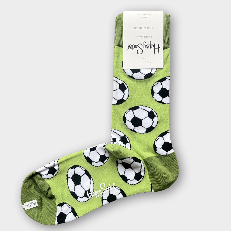 ハッピーソックス メンズソックス ミドル丈 コーマ綿 吸汗消臭 通気性 スウェーデン製 おしゃれ カラフル 薄手