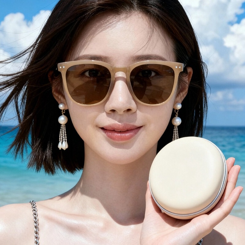 Folding Sunglasses with Round Storage Bag for Men and Women, New Polarized Sunglasses, High-End Anti-Uv Portable Glasses