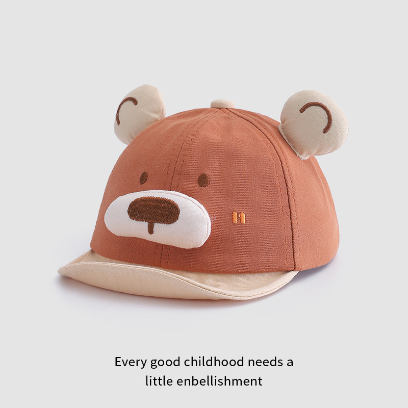 Sombreros infantiles primavera y otoño para niños sombreros de lengua de pato bebés sombreros de borde suave bebés 1 - 2 lindos sombreros casuales de algodón 48CM