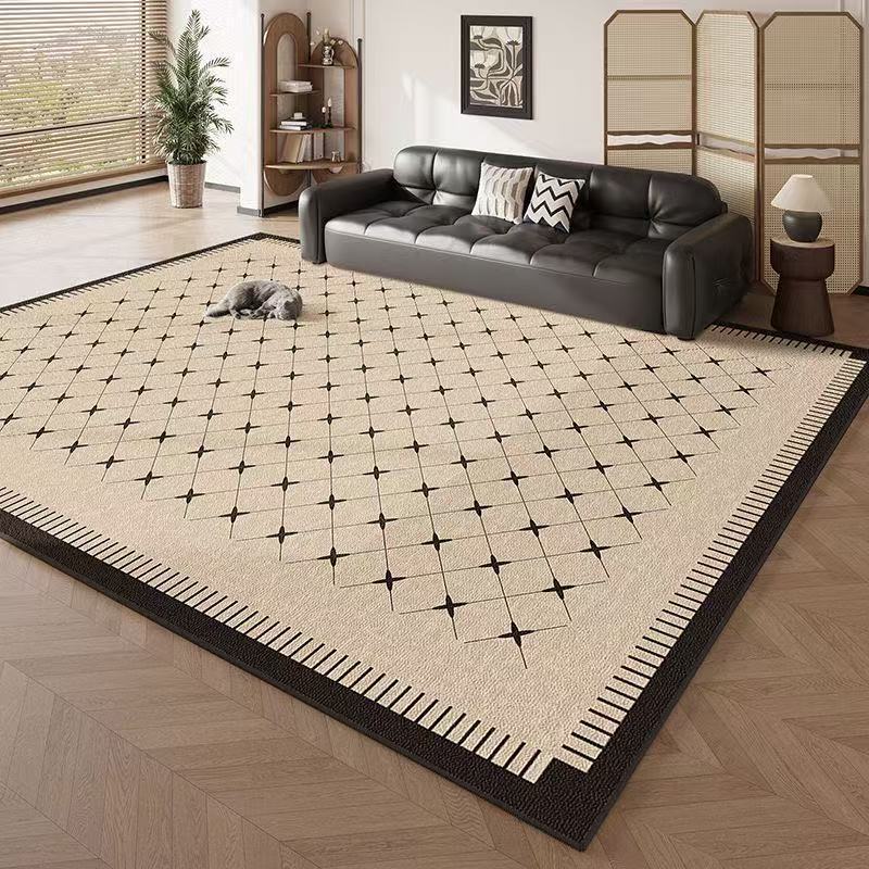 Living Room Carpet, New Cream Style, Anti-Fouling and Stain-Resistant Sofa Coffee Table Mat, Bedroom Bedside Large Area Covered with Thickened Version