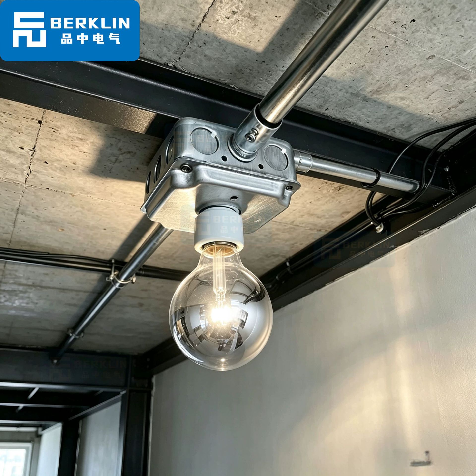 Interruptor de toma de aire industrial de Berklin ventilador de cemento abierto ventilador de cinco agujeros retrógrado galvanizado una cuenta de doble control dos o tres enchufes image 52