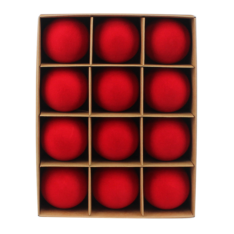 Bolas de Navidad flocadas 6CM / 12pcs flocadas bolas de Navidad decoraciones navideñas fábrica tienda directa Navidad image 8