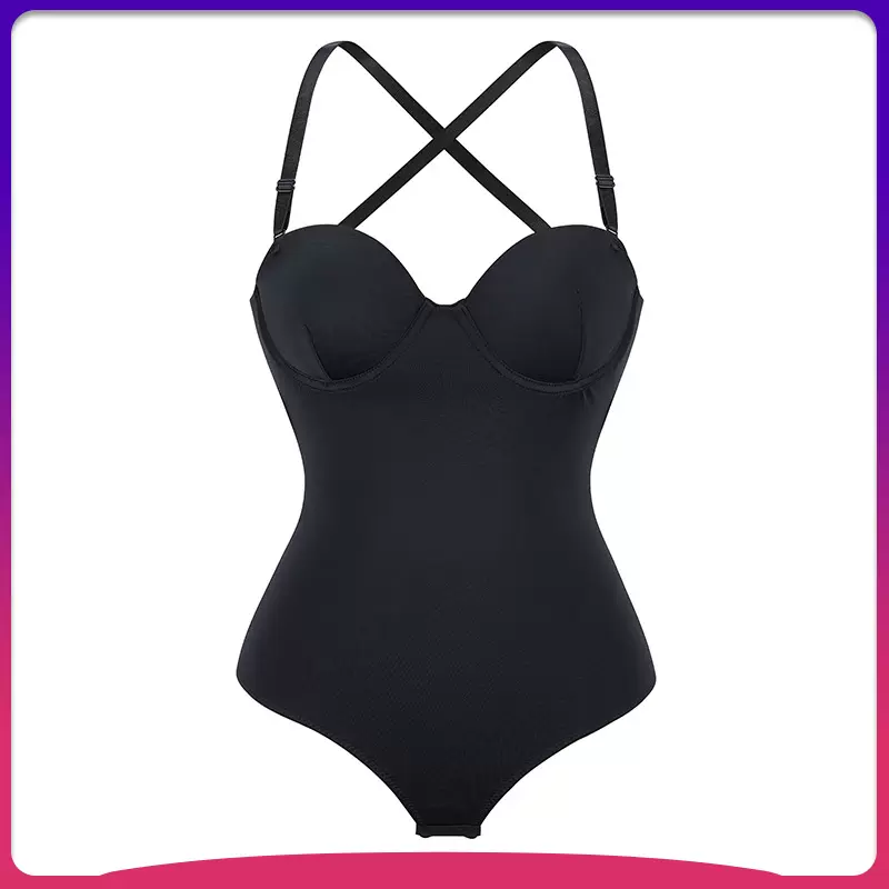 跨境连体塑身衣内穿打底纯色保暖内衣吊带弹力开档提臀美体塑形衣