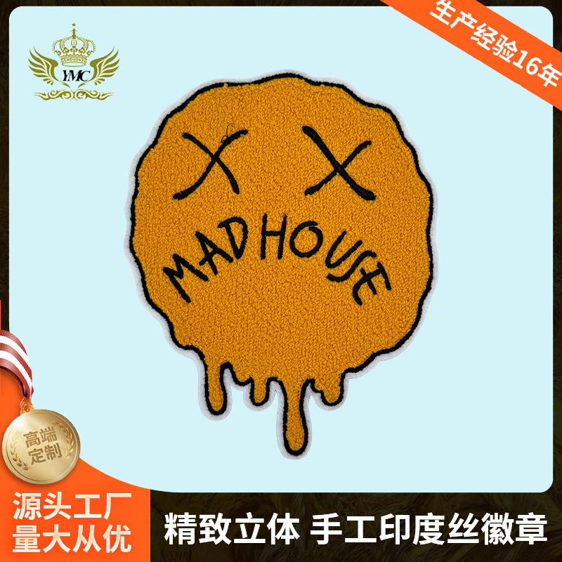 欧美卡通嘻哈摇滚风印度丝手工徽章 嘻哈潮流服饰布贴装饰贴批发