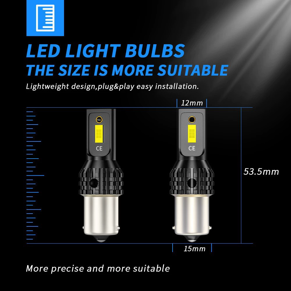 Автомобильная LED-лампа, светодиодный указатель поворота 3570 2LED 1156 1157 T20 для стопа и заднего хода
