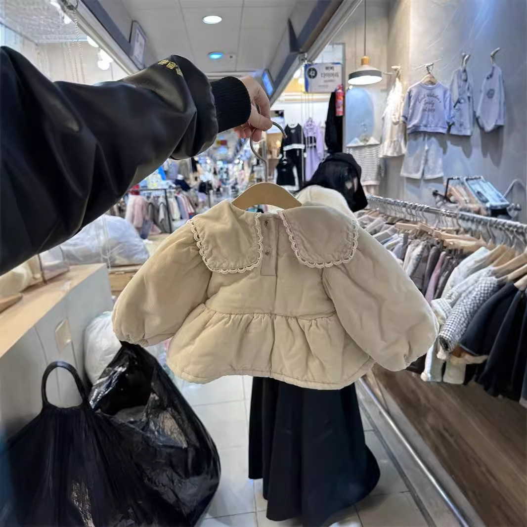 Niñas invierno chaqueta de algodón bebé invierno ropa infantil coreana ropa de invierno bebé camisa de muñeca de algodón de invierno